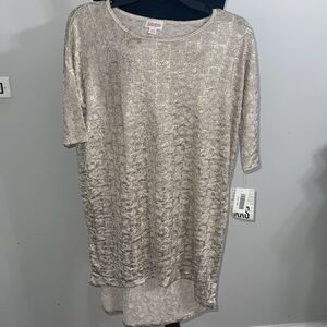 LulaRoe Shimmer Elegant Irma Tunic Gold Size XXS Shirt